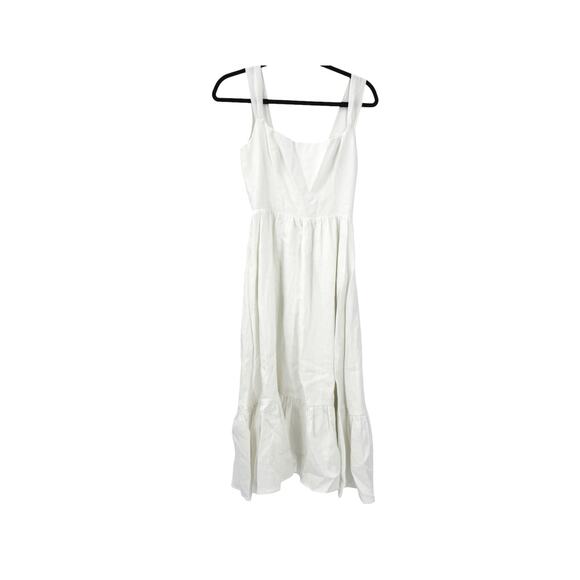 Reformation Bucatini midi Dress Sleeveless Linen White Size 2 NWT